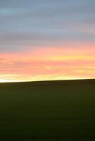 Sunset in the field. photo