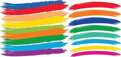 Set of coloring brush strokes in different types vector