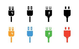 Set of Electric plug icons. illustration in flat style vector