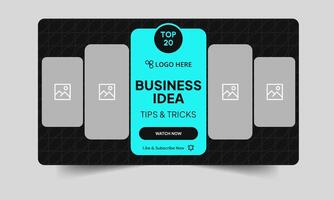 Digital business idea tips cover banner design, business strategy techniques cover banner design, editable eps 10 file format vector