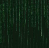 illustration of random green binary code background vector