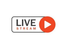 Live stream button icon in flat style. Webinar illustration on isolated background. Streaming sign business concept. vector