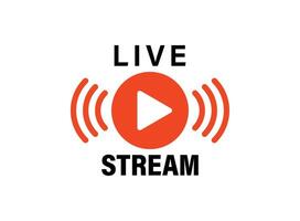Live stream button icon in flat style. Webinar illustration on isolated background. Streaming sign business concept. vector