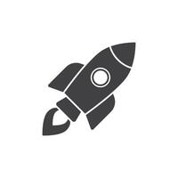 Rocket launch icon in flat style. Space ship illustration on isolated background. Spaceship sign business concept. vector