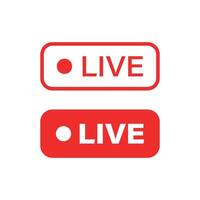Live stream button icon in flat style. Webinar illustration on isolated background. Streaming sign business concept. vector