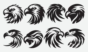 Artistic Eagle Head Silhouettes for Unique Branding and Graphic Projects vector