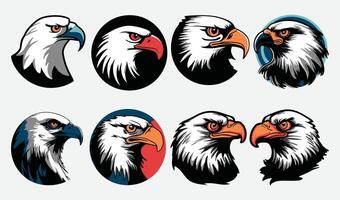 Stylish Eagle Head Graphics Collection for Modern Branding Projects vector