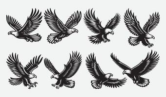 Artful Eagle Flying Icons for Unique Graphic Projects vector