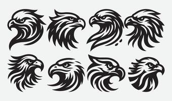 High-Quality Eagle Head Silhouette Designs for Custom Merchandise and Logos vector