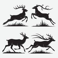 Unique Deer Silhouette Graphics for Wildlife Education Materials vector