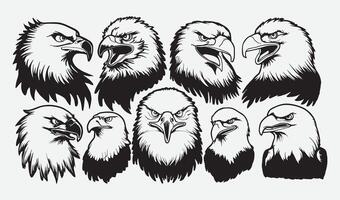 Dynamic Eagle Head Illustrations for Custom Stickers and Branding Projects vector