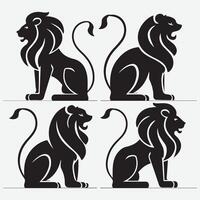 Stunning Lion Silhouettes Perfect for Custom Graphic Design Projects vector