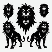Lion Silhouette Collection for Dynamic Logo and Branding vector