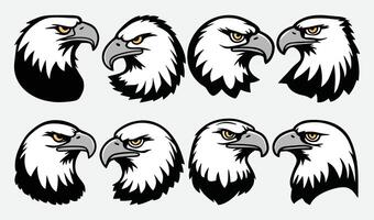 Dynamic Eagle Head Designs for Logos, Icons, and Stickers vector