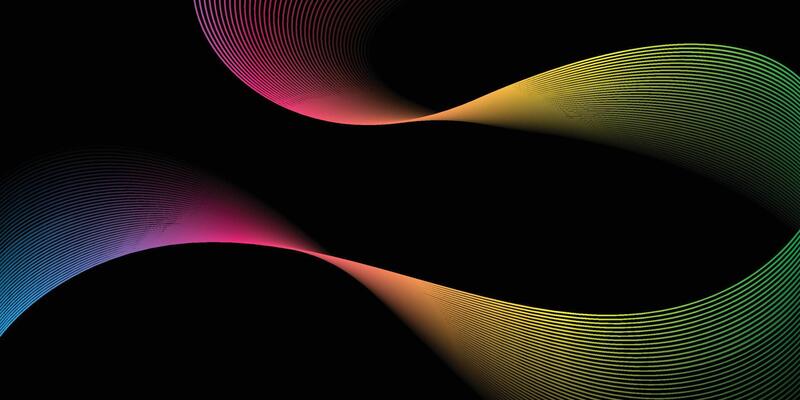 COLORFUL LINE IN BLACK BACKGROUND, CHROMATIC STOCK