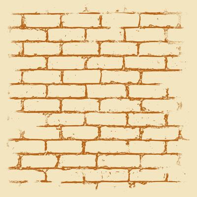 A textured brick wall in warm brown and cream tones. The bricks have a distressed, aged look with visible mortar lines