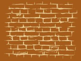 Hand drawn textured design pattern featuring a distressed brick wall vector