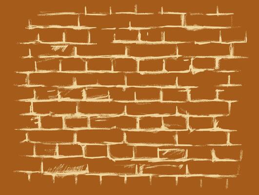 Hand drawn textured design pattern featuring a distressed brick wall