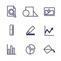 Chart and other tools icon vector