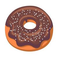 Chocolate Donut With Sprinkles On White Background vector