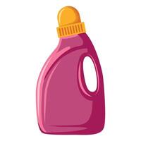 A bottle of detergent is depicted in a cartoon style. Liquid laundry detergent. No label. vector