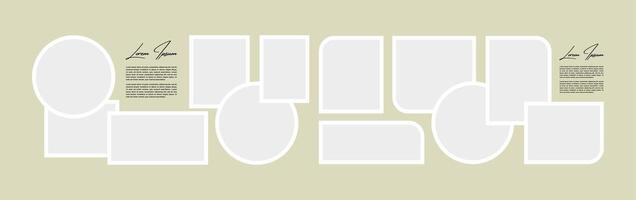 Photo frame collage modern concept background vector