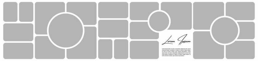Blank collage frame template for photos and images vector