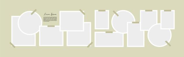 Images collage template with photo frames vector