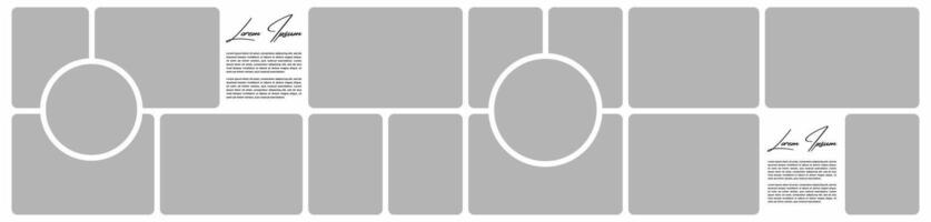 Empty photo frame mood board collage template design vector
