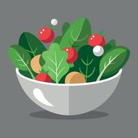 Fresh Mixed Green Salad in a Bowl Healthy and Vibrant Choice vector