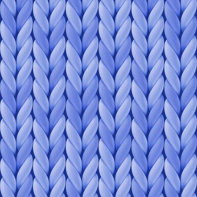 Seamless blue pattern with realistic knitted texture for background and wallpaper. illustration with closeup yarn, merino wool.