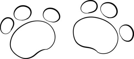 dinosaur tracks. Jurassic set, clip art. Illustration for design, compositions. Black silhouette for circuit vector