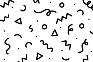 Black and white hand drawn element pattern. Creative doodle abstract style art background. illustration vector