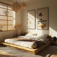 a portrait photo, focusing on living room and traditional spaces in Japandi-style homes, capturing the essence of traditional architecture. Japanese and Scandinavian photo