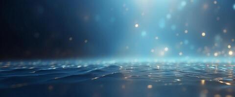 An abstract universal background for a presentation with a blue wall and beautiful highlights of light and shadow. photo