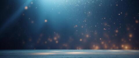 An abstract universal background for a presentation with a blue wall and beautiful highlights of light and shadow. photo