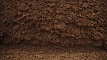 Soil wall texture of clay house structure Mud background Soft picture. photo