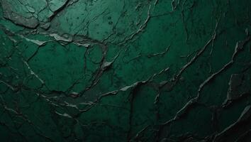 Dark abstract green stone concrete paper texture background panorama banner long, with space for text. photo