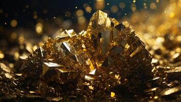 Dazzling Fools Gold A Radiant Closeup of Pyrites Double Exposure Silhouette. photo