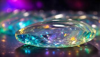 Iridescent Opal A Dazzling Display of Radiant Color and Light in CloseUp. photo