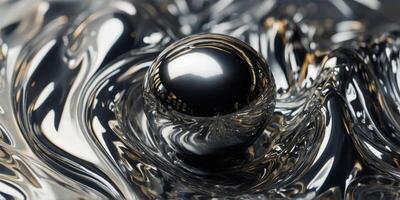 Liquid metal morphing into abstract shapes, metallic, fluid dynamics, futuristic. photo