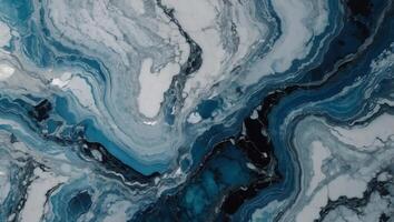 Random Part Onyx Blue Crystal Marble Texture with White Colors Waves, Polished Quartz Stone Background. photo