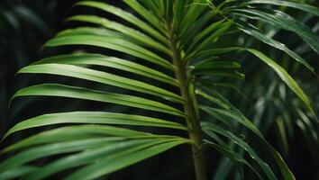 Timelapse Capture of a Minimalist Palm Leaf Composition on a Frame. photo