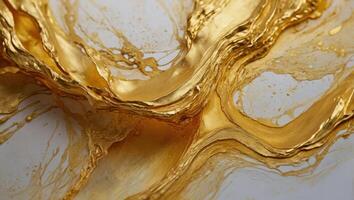 gold abstract watercolor macro texture background gold handmade technique aquarelle. photo