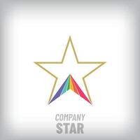 Modern logo set of colorful upward arrow inside unique star. Target, company and growth icon. vector