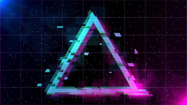 Retrowave Glitch Triangle