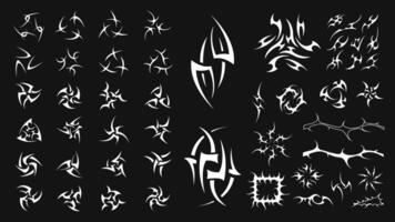 Y2K elements collection. Retrofuturistic objects asset. vector