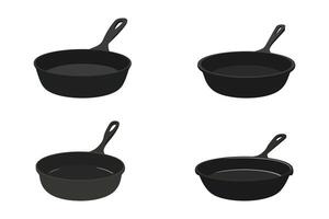 four different types of frying pans on a white background vector