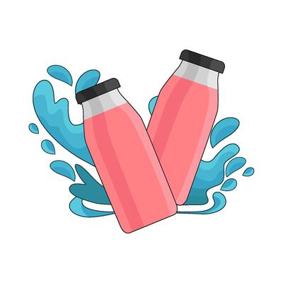 illustration of strawberry with water splash