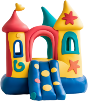 a bouncy castle with a slide and a castle png